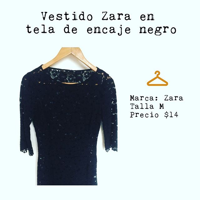 Vestido elaborado con tela de encaje negro con zipper lateral y largo hasta la rodilla. 

 #preloved #secondhand #preloveddress